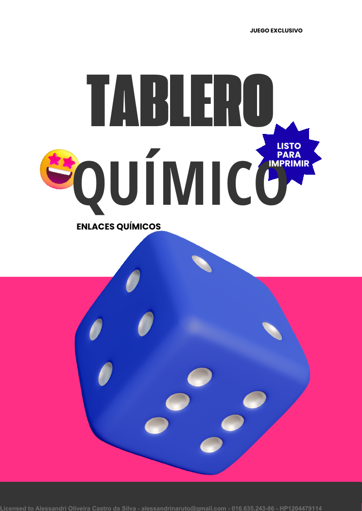 Portada del tablero sobre enlaces químicos