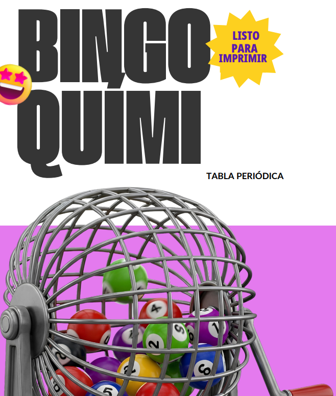 Portada del bingo sobre tabla periódica