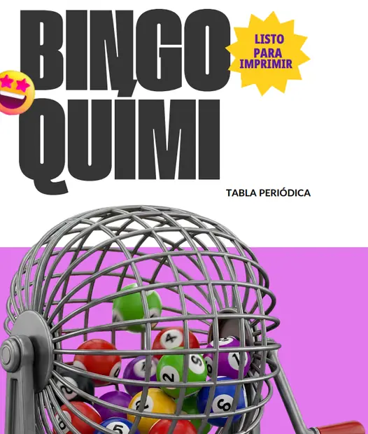 Portada del bingo sobre tabla periódica