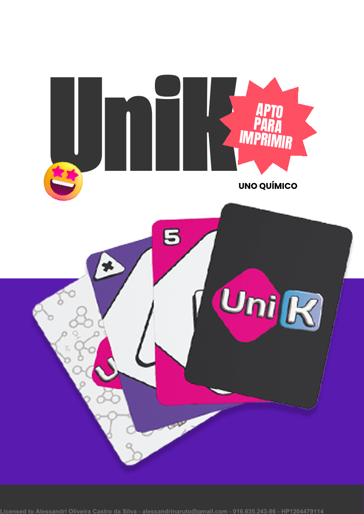 Portada del juego UNIK UNO químico